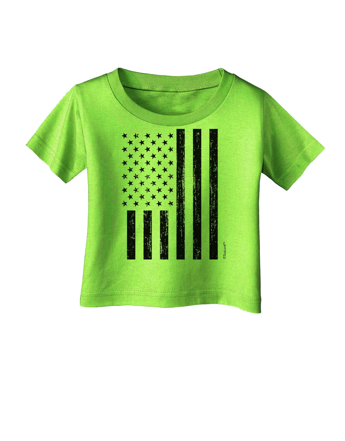 Stamp Style American Flag - Distressed Infant T-Shirt by TooLoud-Infant T-Shirt-TooLoud-Lime-Green-06-Months-Davson Sales