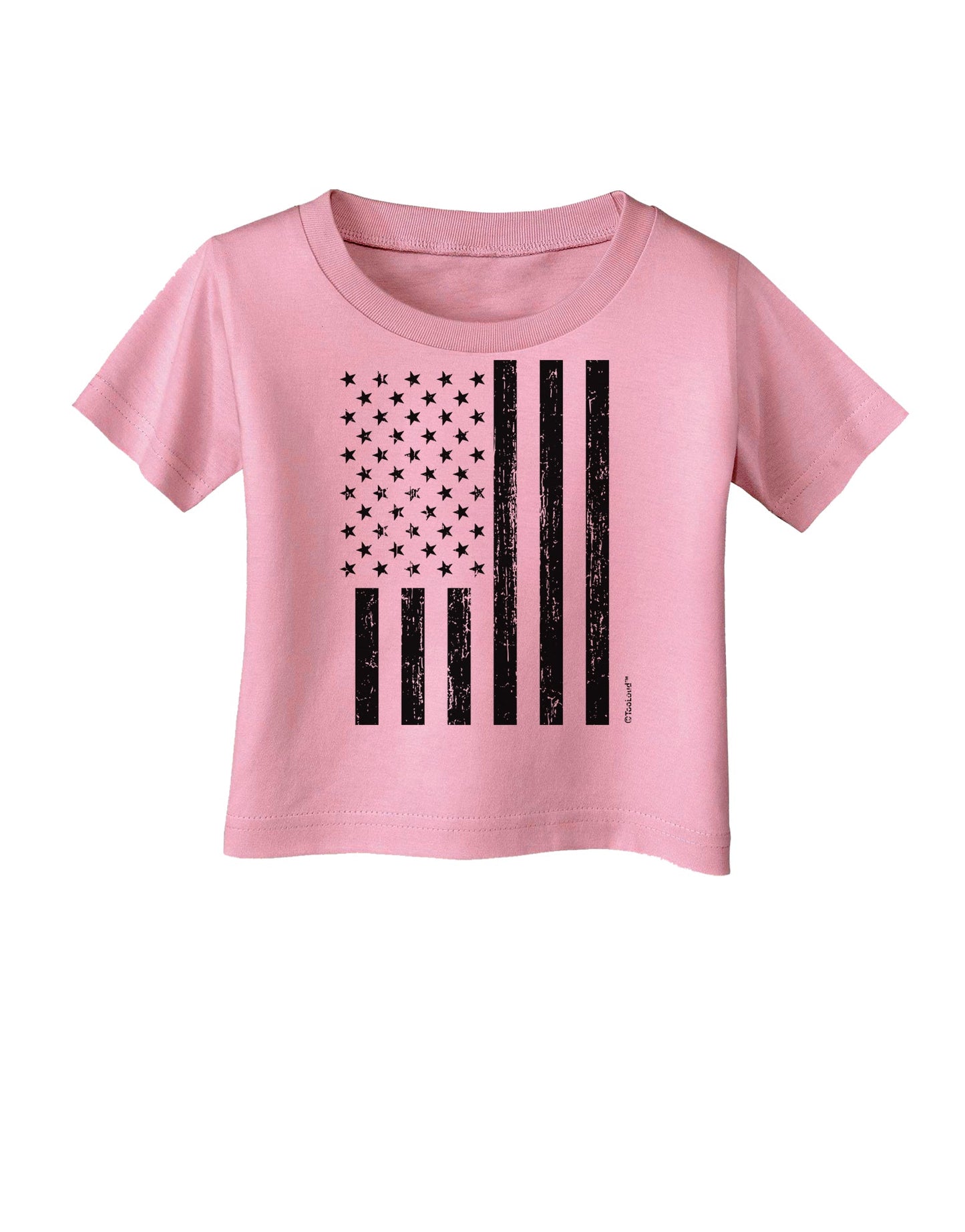 Stamp Style American Flag - Distressed Infant T-Shirt by TooLoud-Infant T-Shirt-TooLoud-Candy-Pink-06-Months-Davson Sales