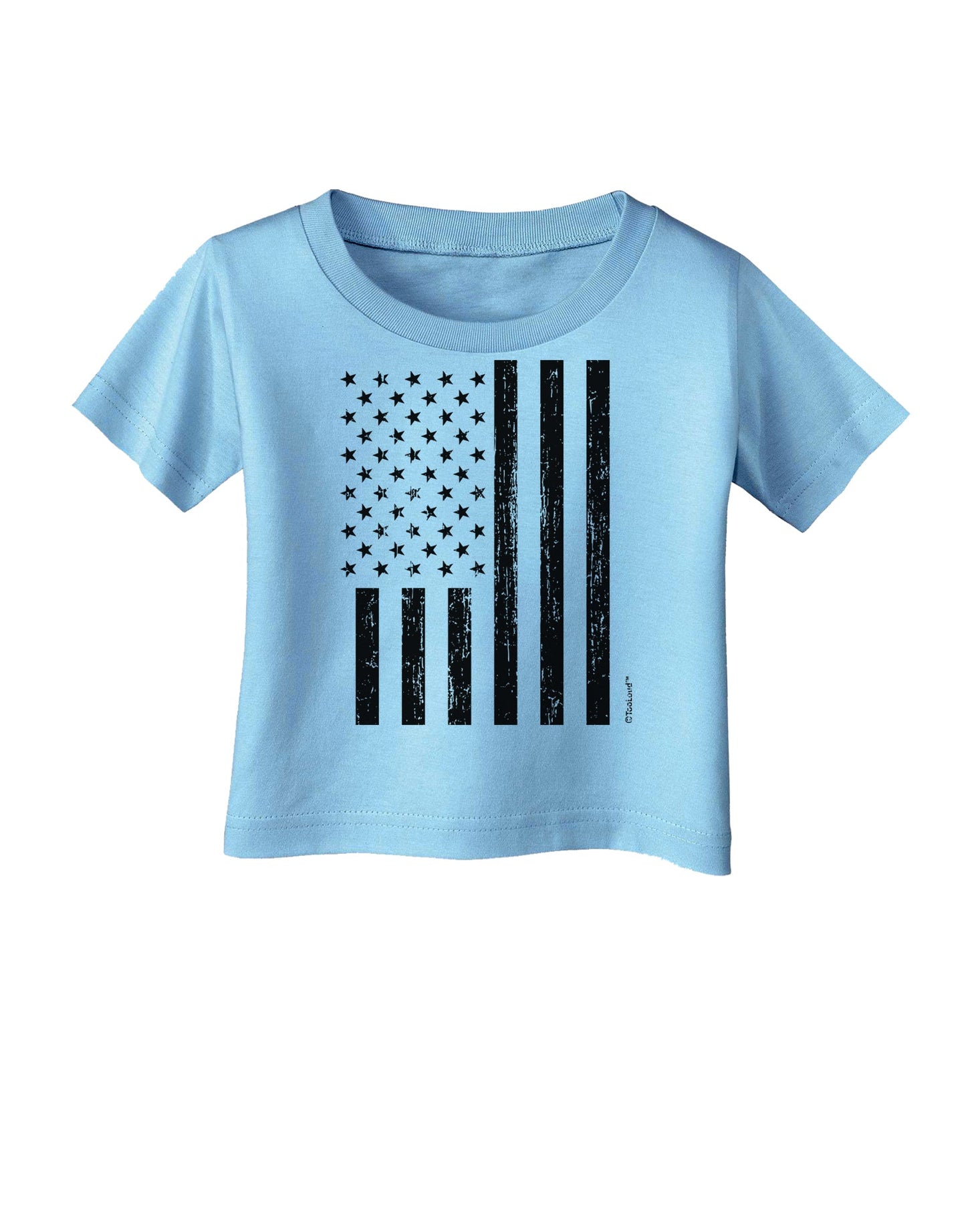 Stamp Style American Flag - Distressed Infant T-Shirt by TooLoud-Infant T-Shirt-TooLoud-Aquatic-Blue-06-Months-Davson Sales