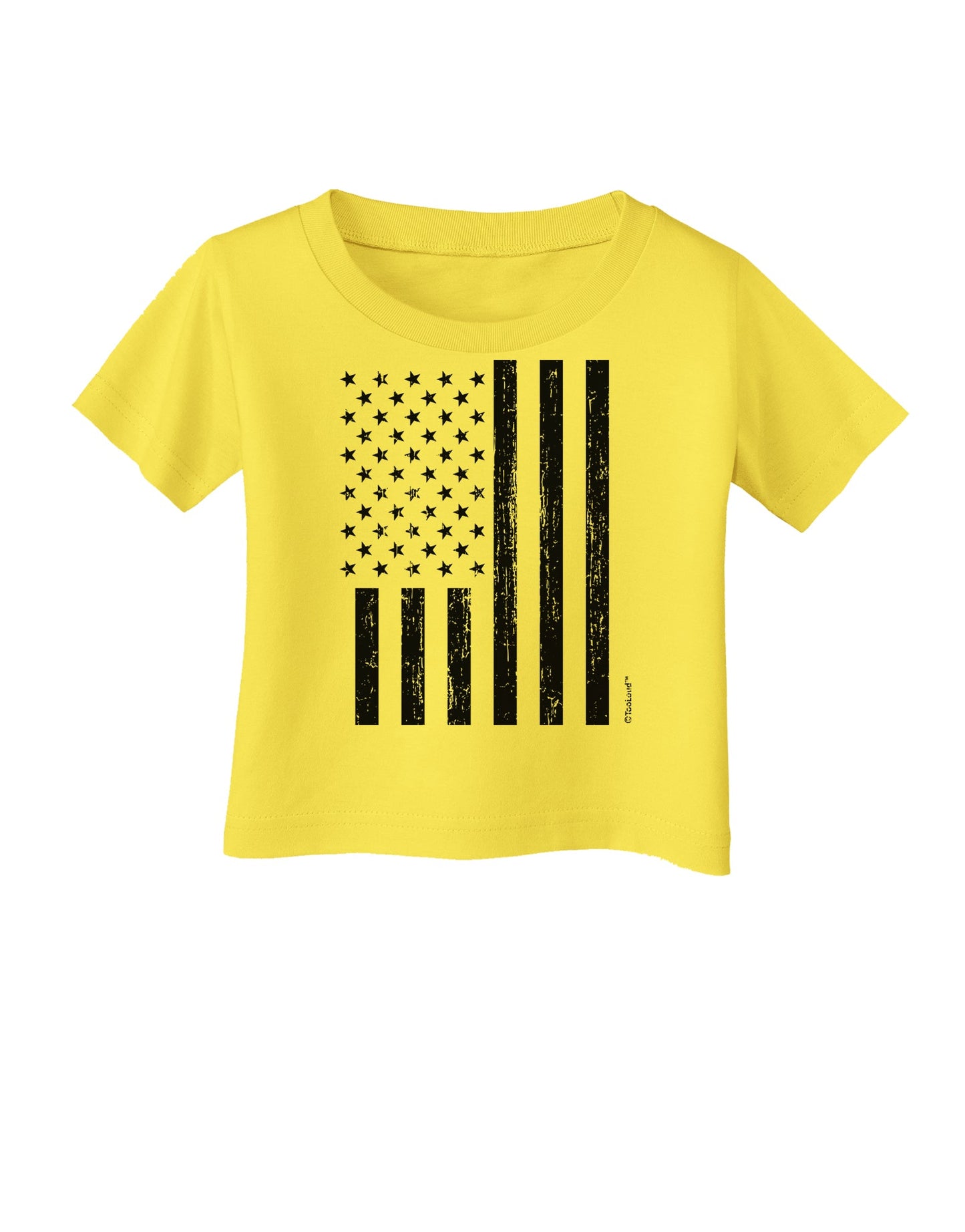 Stamp Style American Flag - Distressed Infant T-Shirt by TooLoud-Infant T-Shirt-TooLoud-Yellow-06-Months-Davson Sales