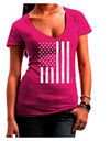 Stamp Style American Flag - Distressed Juniors V-Neck Dark T-Shirt by TooLoud-Womens V-Neck T-Shirts-TooLoud-Hot-Pink-Juniors Fitted Small-Davson Sales