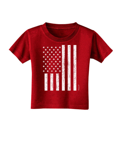 Stamp Style American Flag - Distressed Toddler T-Shirt Dark by TooLoud-Toddler T-Shirt-TooLoud-Red-2T-Davson Sales