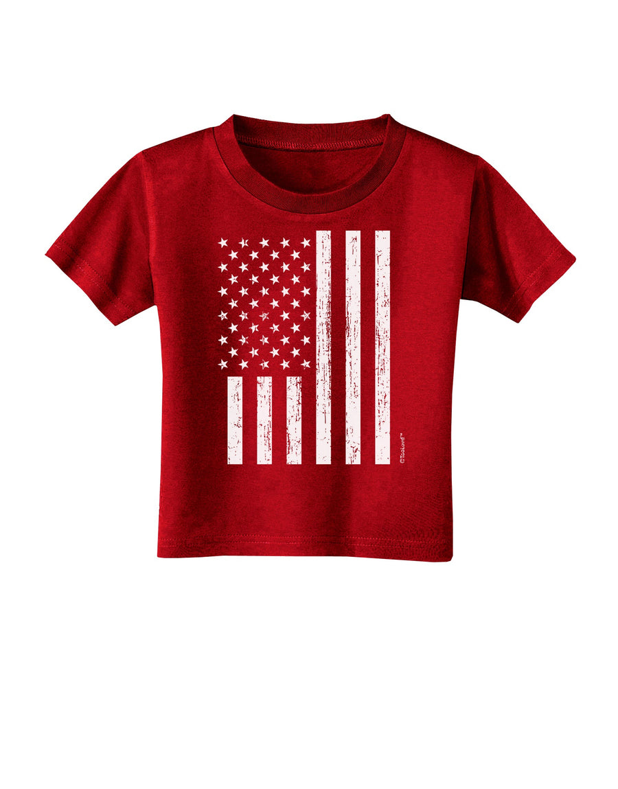 Stamp Style American Flag - Distressed Toddler T-Shirt Dark by TooLoud-Toddler T-Shirt-TooLoud-Black-2T-Davson Sales