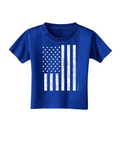 Stamp Style American Flag - Distressed Toddler T-Shirt Dark by TooLoud-Toddler T-Shirt-TooLoud-Royal-Blue-2T-Davson Sales