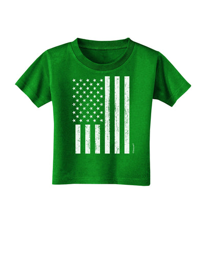 Stamp Style American Flag - Distressed Toddler T-Shirt Dark by TooLoud-Toddler T-Shirt-TooLoud-Clover-Green-2T-Davson Sales