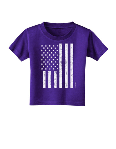 Stamp Style American Flag - Distressed Toddler T-Shirt Dark by TooLoud-Toddler T-Shirt-TooLoud-Purple-2T-Davson Sales