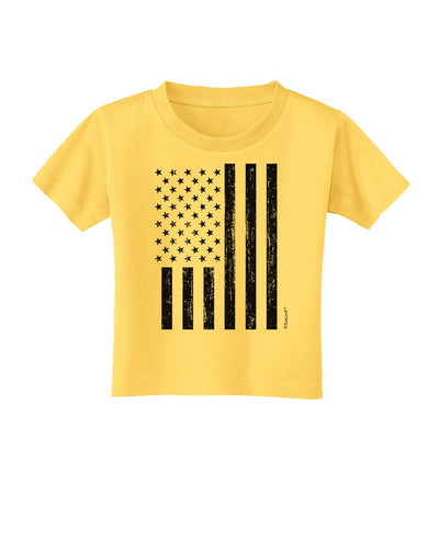 Stamp Style American Flag - Distressed Toddler T-Shirt by TooLoud-Toddler T-Shirt-TooLoud-Yellow-2T-Davson Sales