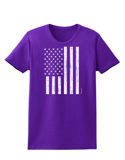 Stamp Style American Flag - Distressed Womens Dark T-Shirt by TooLoud-Womens T-Shirt-TooLoud-Purple-X-Small-Davson Sales