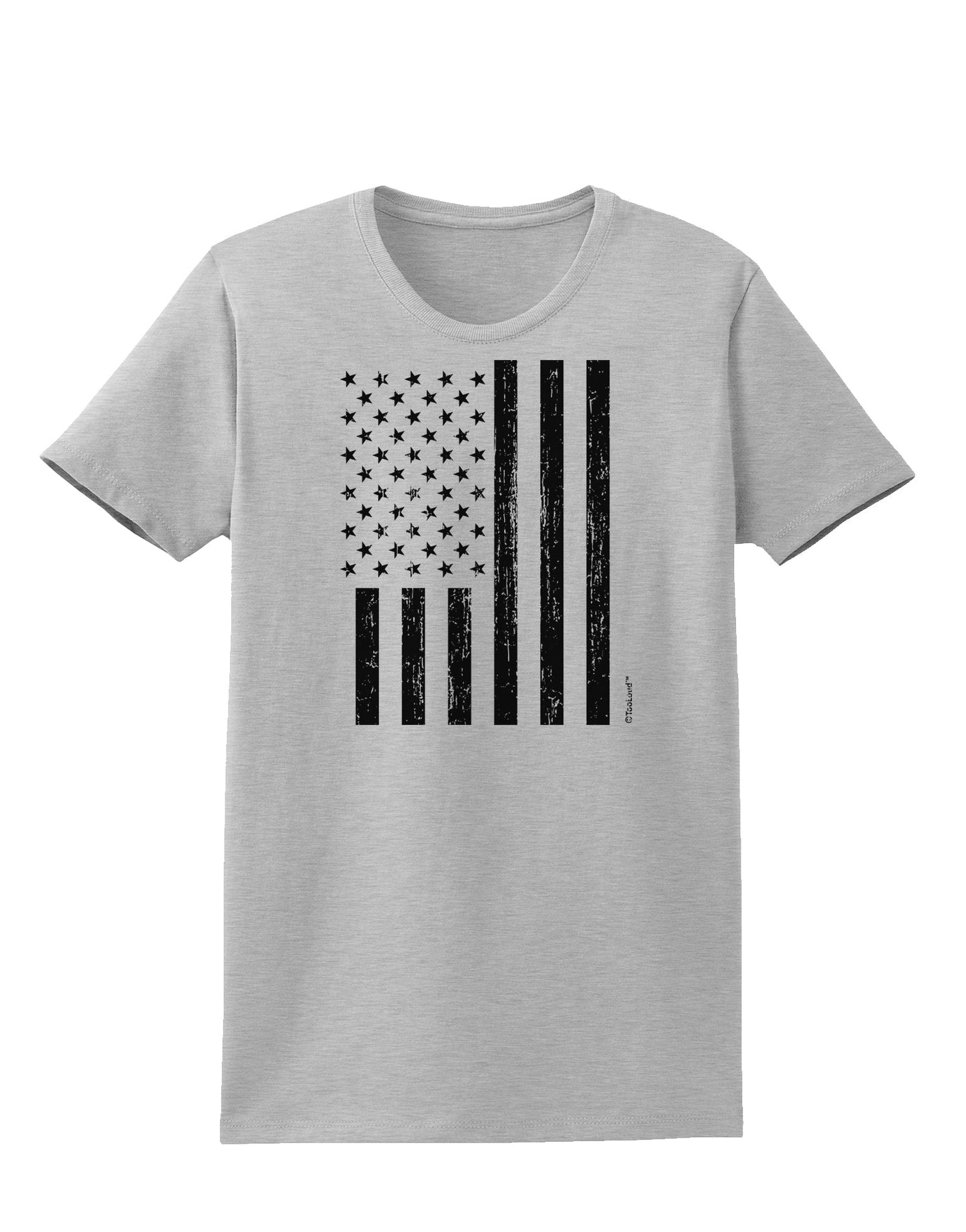 Stamp Style American Flag - Distressed Womens T-Shirt by TooLoud-Womens T-Shirt-TooLoud-AshGray-X-Small-Davson Sales