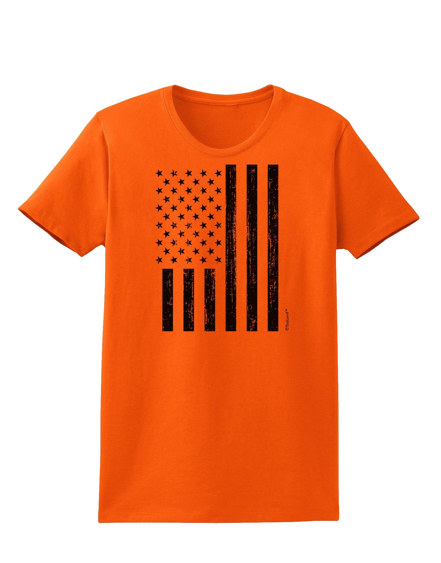 Stamp Style American Flag - Distressed Womens T-Shirt by TooLoud-Womens T-Shirt-TooLoud-Orange-X-Small-Davson Sales