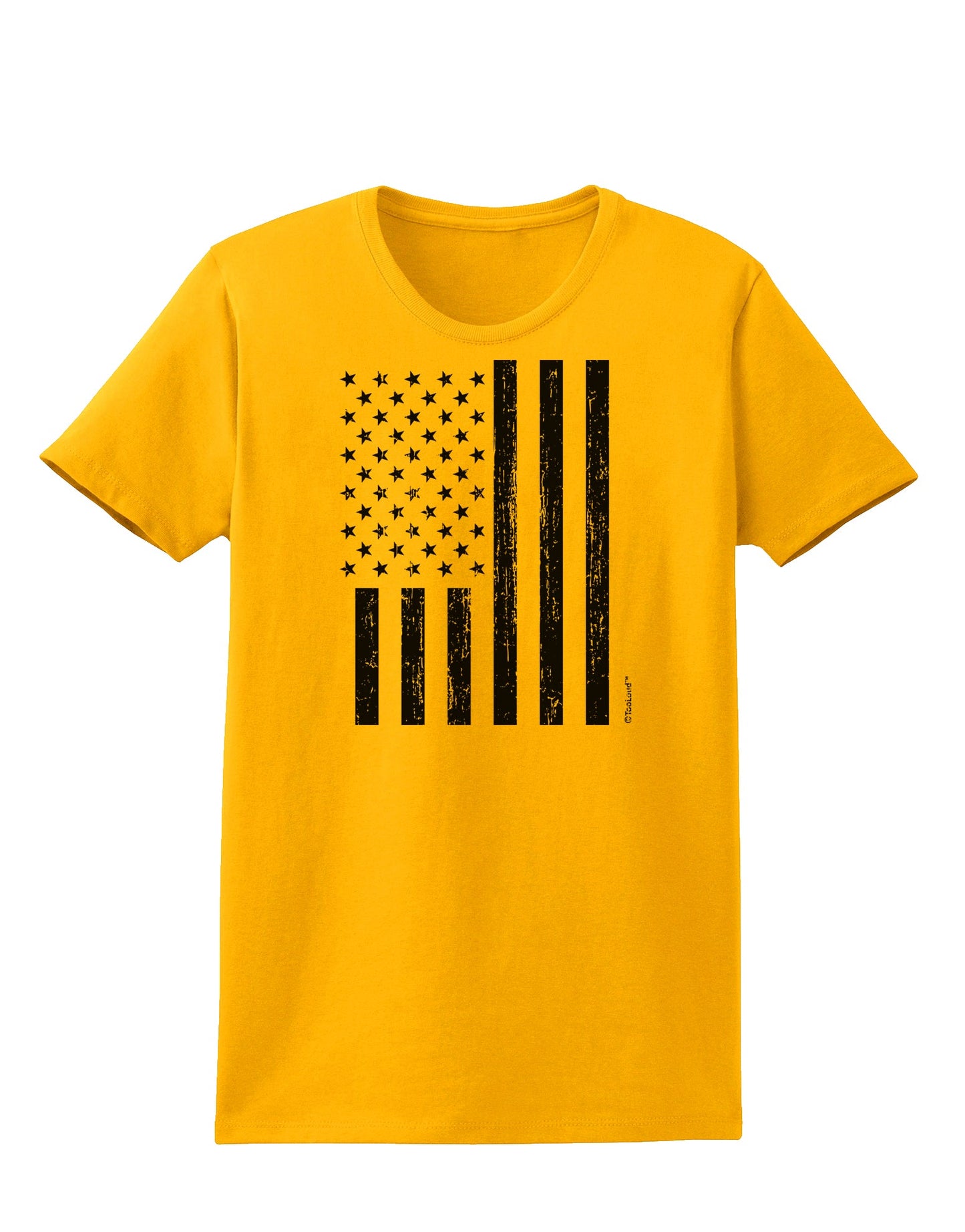 Stamp Style American Flag - Distressed Womens T-Shirt by TooLoud-Womens T-Shirt-TooLoud-Gold-X-Small-Davson Sales