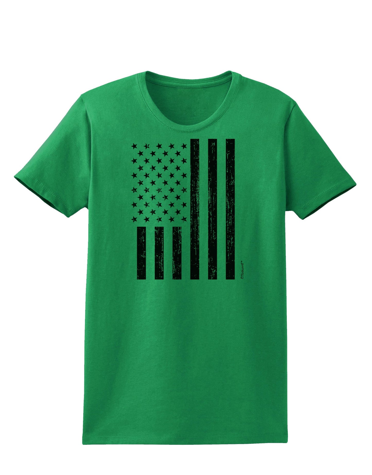 Stamp Style American Flag - Distressed Womens T-Shirt by TooLoud-Womens T-Shirt-TooLoud-Kelly-Green-X-Small-Davson Sales