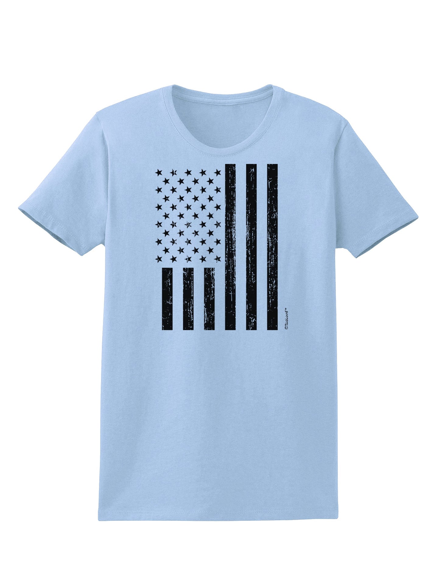 Stamp Style American Flag - Distressed Womens T-Shirt by TooLoud-Womens T-Shirt-TooLoud-Light-Blue-X-Small-Davson Sales