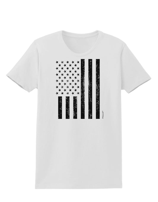 Stamp Style American Flag - Distressed Womens T-Shirt by TooLoud-Womens T-Shirt-TooLoud-White-X-Small-Davson Sales