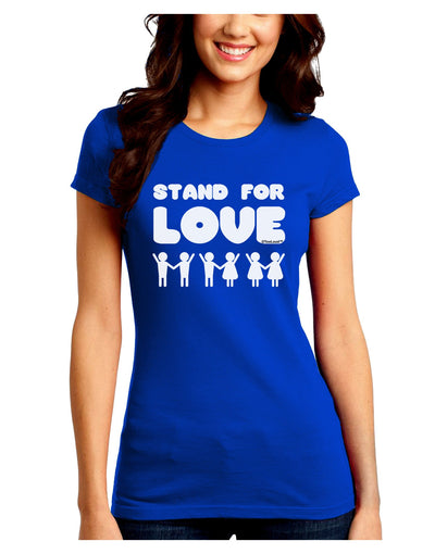 Stand For Love Juniors Crew Dark T-Shirt-T-Shirts Juniors Tops-TooLoud-Royal-Blue-Juniors Fitted Small-Davson Sales