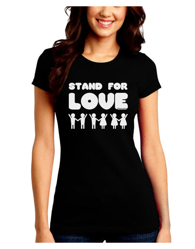 Stand For Love Juniors Crew Dark T-Shirt-T-Shirts Juniors Tops-TooLoud-Black-Juniors Fitted Small-Davson Sales