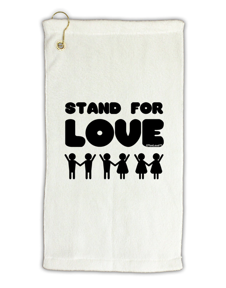 Stand For Love Micro Terry Gromet Golf Towel 11&#x22;x19-Golf Towel-TooLoud-White-Davson Sales