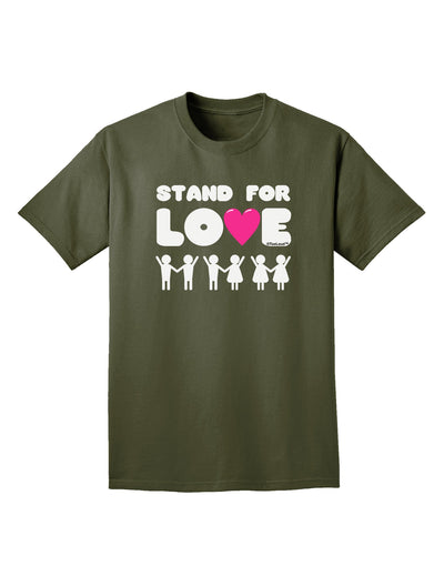 Stand For Love Pink Heart Adult Dark T-Shirt-Mens T-Shirt-TooLoud-Military-Green-Small-Davson Sales