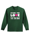 Stand For Love Pink Heart Adult Long Sleeve Dark T-Shirt-TooLoud-Dark-Green-Small-Davson Sales