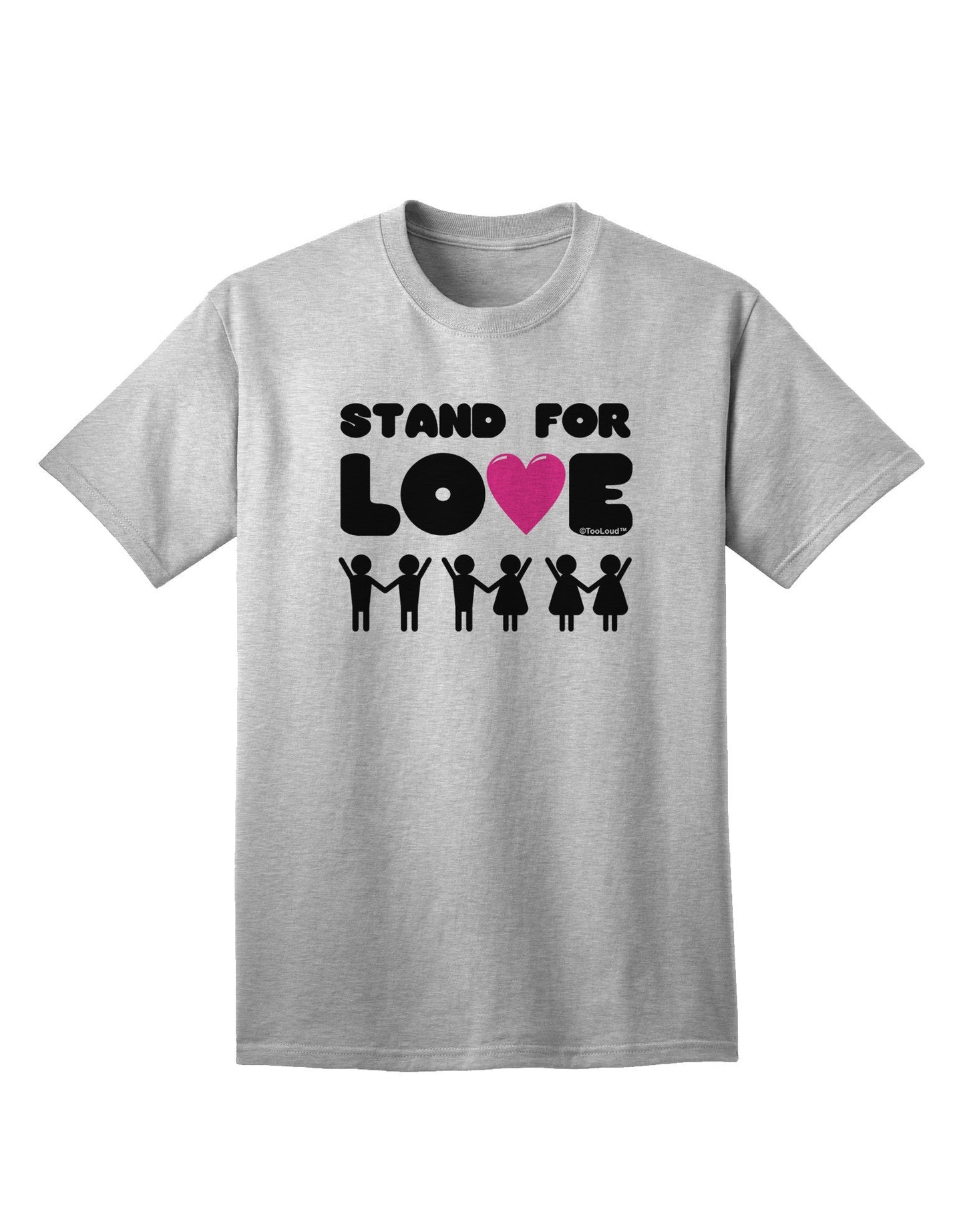 Stand For Love Pink Heart Adult T-Shirt-Mens T-Shirt-TooLoud-AshGray-Small-Davson Sales