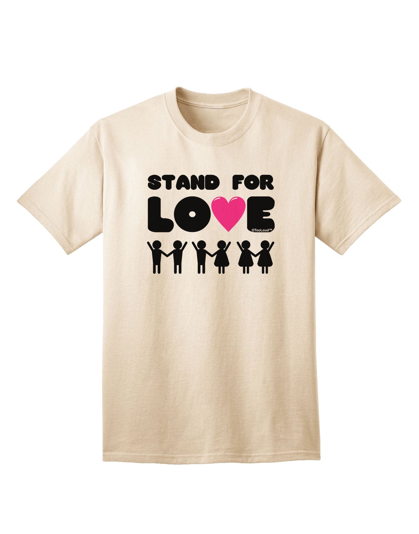 Stand For Love Pink Heart Adult T-Shirt-Mens T-Shirt-TooLoud-Natural-Small-Davson Sales