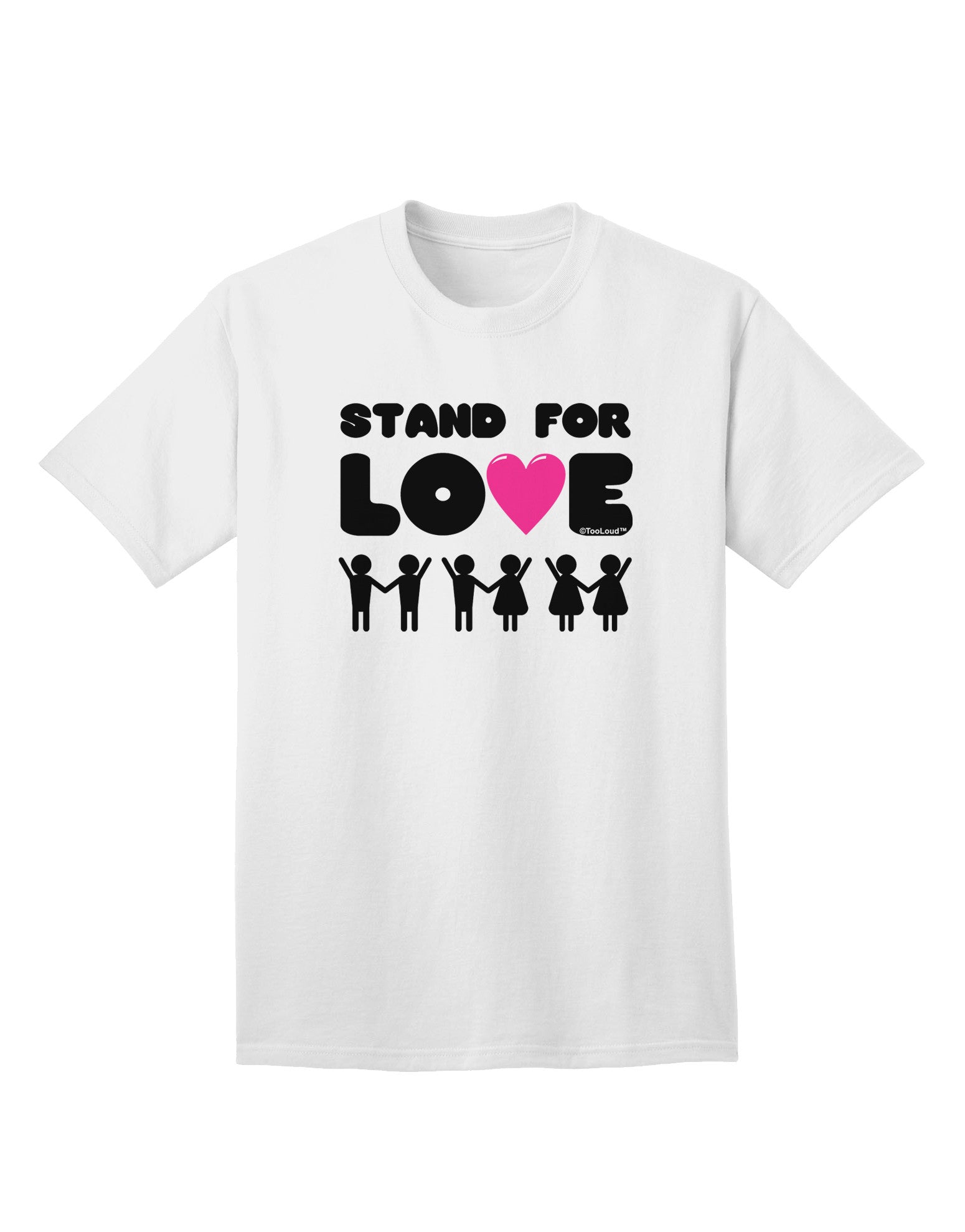 Stand For Love Pink Heart Adult T-Shirt-Mens T-Shirt-TooLoud-White-Small-Davson Sales