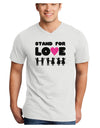 Stand For Love Pink Heart Adult V-Neck T-shirt-Mens V-Neck T-Shirt-TooLoud-White-Small-Davson Sales