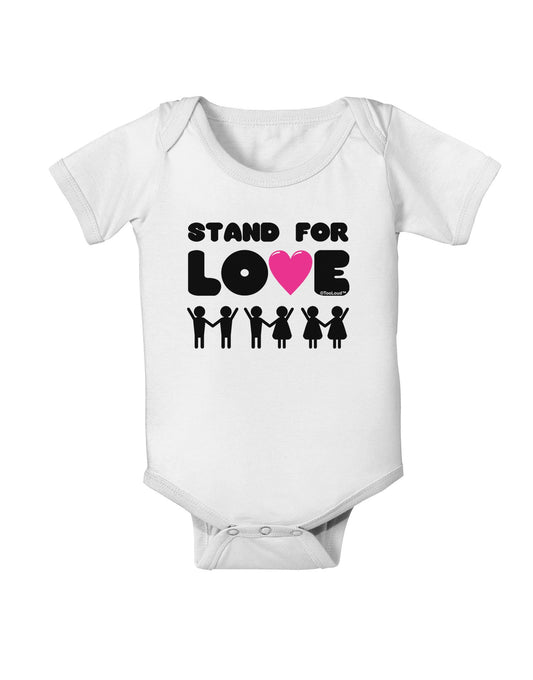 Stand For Love Pink Heart Baby Romper Bodysuit-Baby Romper-TooLoud-White-06-Months-Davson Sales