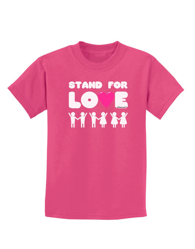 Stand For Love Pink Heart Childrens Dark T-Shirt-Childrens T-Shirt-TooLoud-Sangria-X-Small-Davson Sales