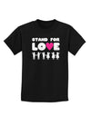 Stand For Love Pink Heart Childrens Dark T-Shirt-Childrens T-Shirt-TooLoud-Black-X-Small-Davson Sales