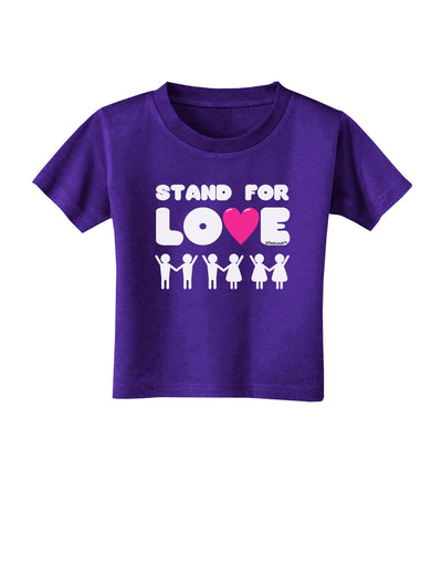 Stand For Love Pink Heart Toddler T-Shirt Dark-Toddler T-Shirt-TooLoud-Purple-2T-Davson Sales