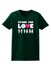 Stand For Love Pink Heart Womens Dark T-Shirt-TooLoud-Forest-Green-Small-Davson Sales