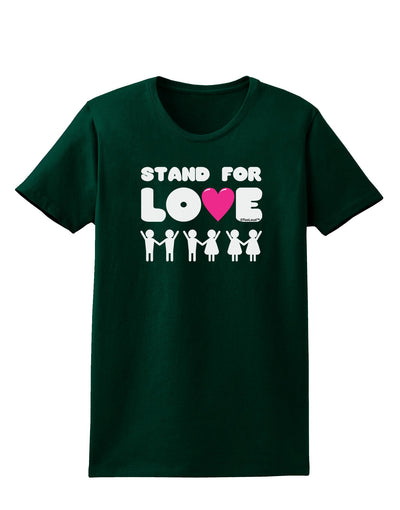 Stand For Love Pink Heart Womens Dark T-Shirt-TooLoud-Forest-Green-Small-Davson Sales