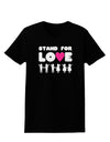 Stand For Love Pink Heart Womens Dark T-Shirt-TooLoud-Black-X-Small-Davson Sales