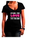 Stand For Love Pink Juniors V-Neck Dark T-Shirt-Womens V-Neck T-Shirts-TooLoud-Black-Juniors Fitted Small-Davson Sales