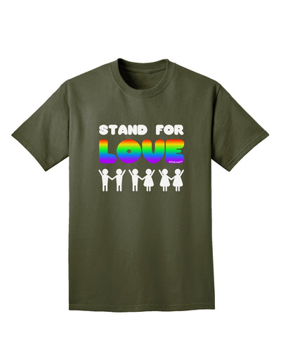 Stand For Love Rainbow Adult Dark T-Shirt-Mens T-Shirt-TooLoud-Military-Green-Small-Davson Sales