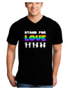 Stand For Love Rainbow Adult Dark V-Neck T-Shirt-TooLoud-Black-Small-Davson Sales