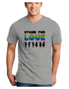 Stand For Love Rainbow Adult V-Neck T-shirt-Mens V-Neck T-Shirt-TooLoud-HeatherGray-Small-Davson Sales