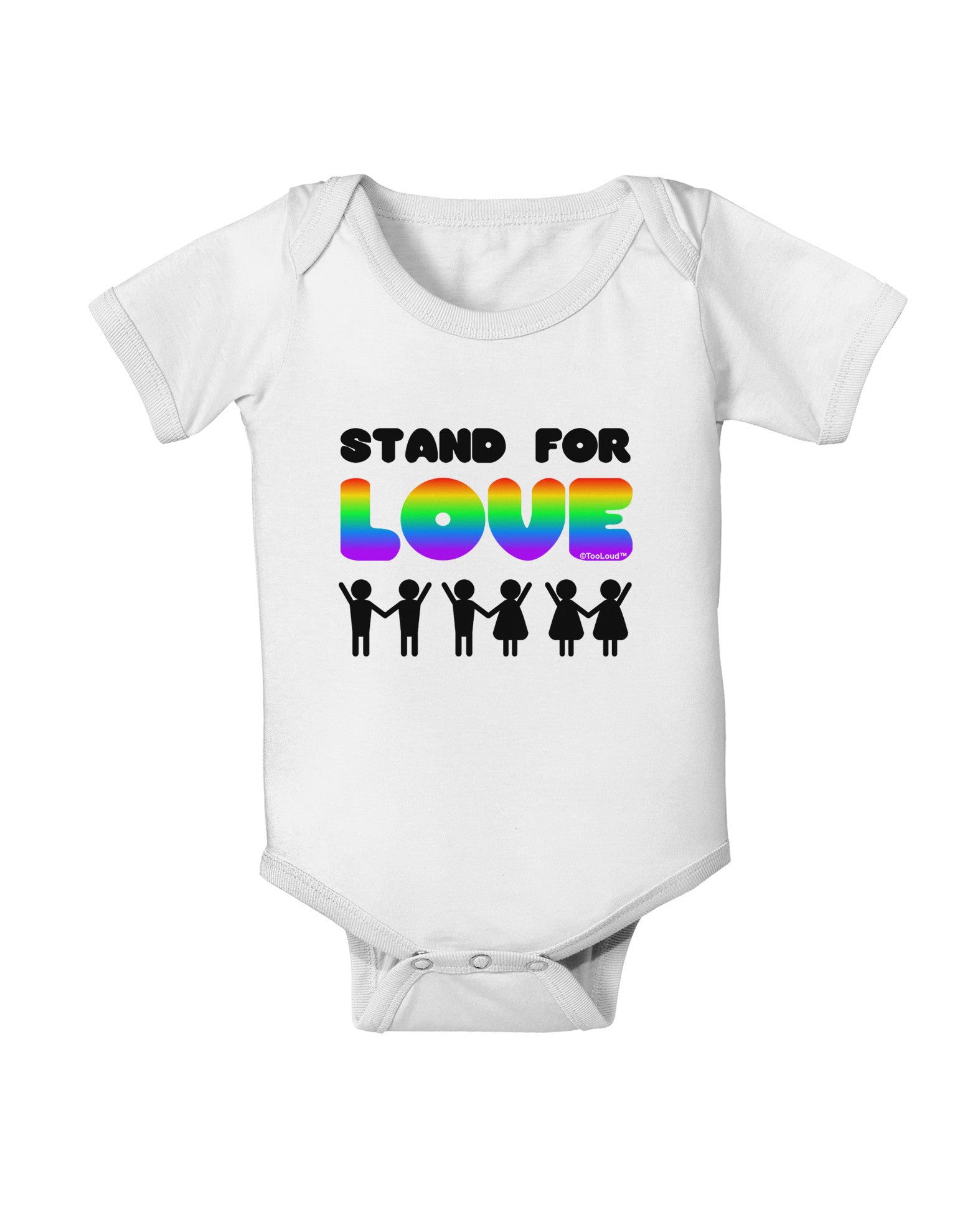 Stand For Love Rainbow Baby Romper Bodysuit-Baby Romper-TooLoud-White-06-Months-Davson Sales