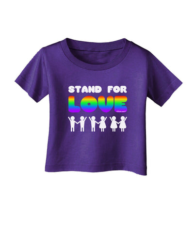 Stand For Love Rainbow Infant T-Shirt Dark-Infant T-Shirt-TooLoud-Purple-06-Months-Davson Sales