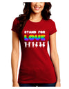 Stand For Love Rainbow Juniors Crew Dark T-Shirt-T-Shirts Juniors Tops-TooLoud-Red-Juniors Fitted Small-Davson Sales