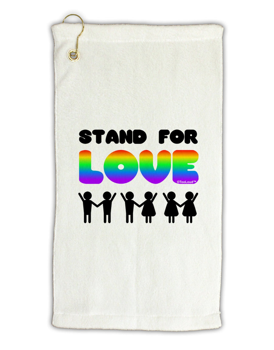 Stand For Love Rainbow Micro Terry Gromet Golf Towel 11&#x22;x19-Golf Towel-TooLoud-White-Davson Sales