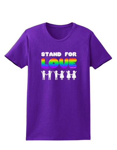 Stand For Love Rainbow Womens Dark T-Shirt-TooLoud-Purple-X-Small-Davson Sales