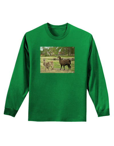 Standing Llamas Adult Long Sleeve Dark T-Shirt by TooLoud-TooLoud-Kelly-Green-Small-Davson Sales