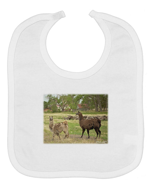 Standing Llamas Baby Bib by TooLoud