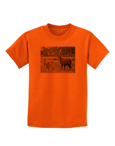 Standing Llamas Childrens T-Shirt by TooLoud-Childrens T-Shirt-TooLoud-Orange-X-Small-Davson Sales