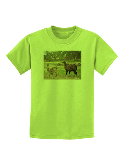 Standing Llamas Childrens T-Shirt by TooLoud-Childrens T-Shirt-TooLoud-Lime-Green-X-Small-Davson Sales