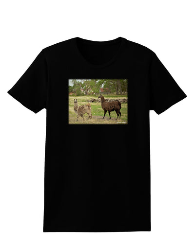 Standing Llamas Womens Dark T-Shirt by TooLoud-Womens T-Shirt-TooLoud-Black-X-Small-Davson Sales