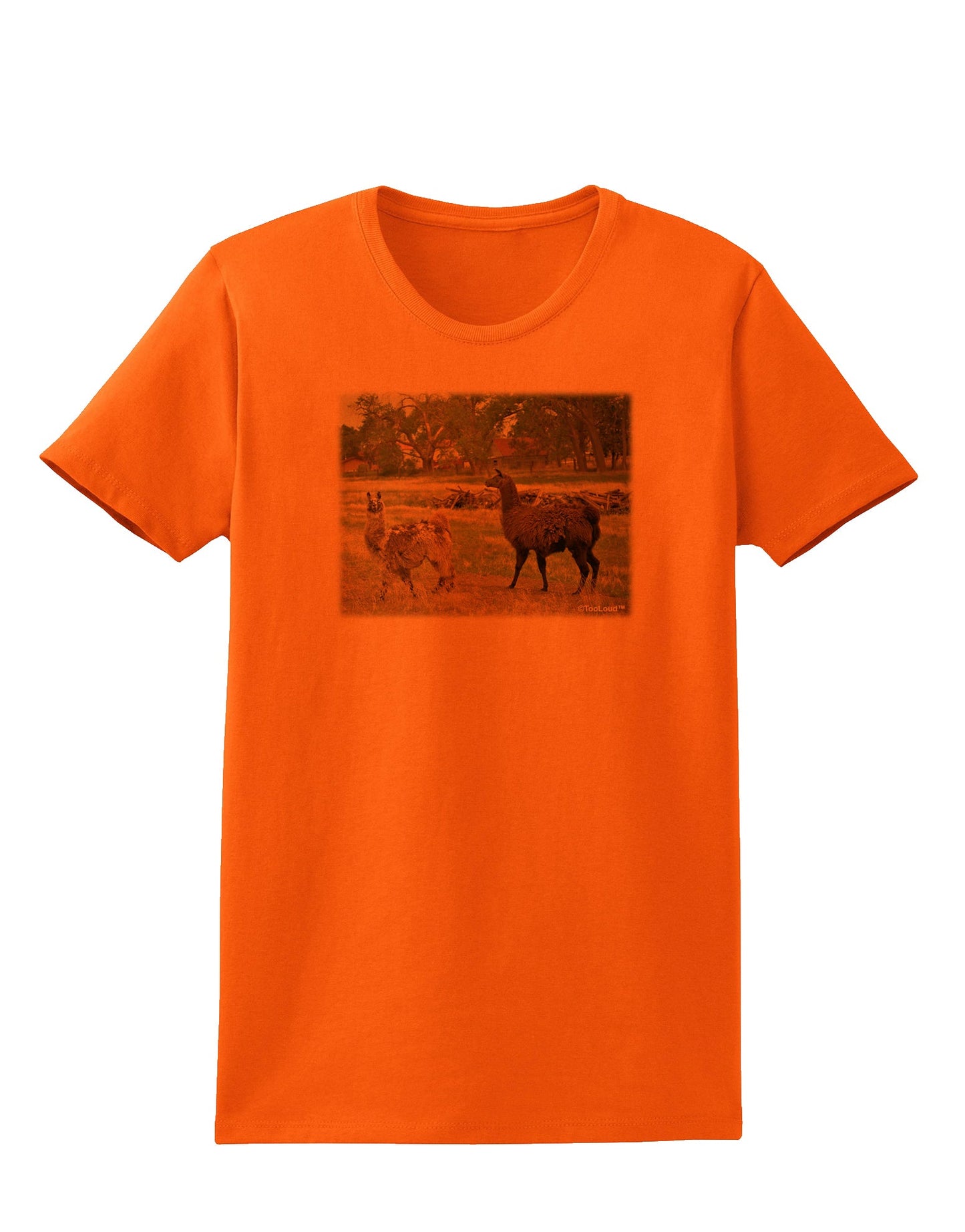 Standing Llamas Womens T-Shirt by TooLoud-Womens T-Shirt-TooLoud-Orange-X-Small-Davson Sales
