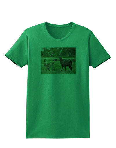 Standing Llamas Womens T-Shirt by TooLoud-Womens T-Shirt-TooLoud-Kelly-Green-X-Small-Davson Sales